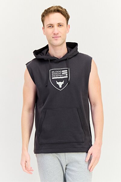 Under Armour Men Sportswear Fit Sleeveless Outdoor Hoodie, Charcoal