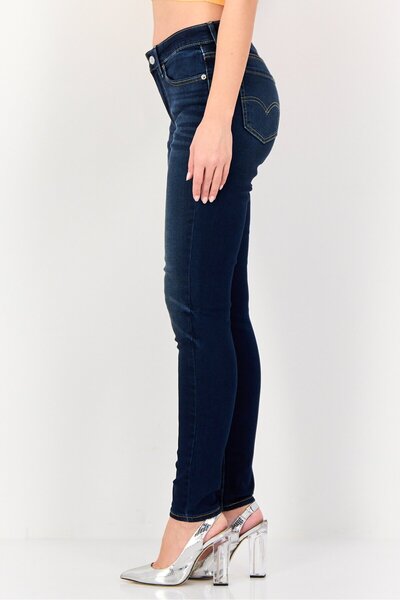Levi's Women Super Skinny Fit Solid Stretchable Jeans, Dark Medium