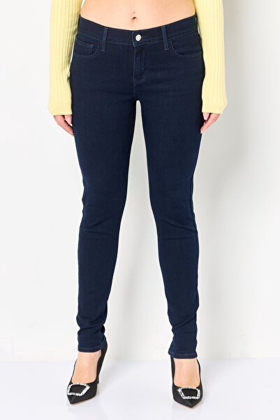 Levi's بنطلون جينز نسائي ضيق قابل للتمدد وقابل للغسل، أزرق داكن