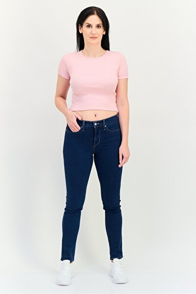 Levi's Women Skinny Fit Plain Stretchable Denim, Dark Blue