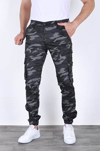 sports here Pantaloni cu imprimeu de camuflaj militar/comandă cu buzunare cargo obișnuite