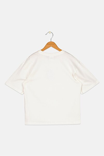 Disney X Kuromi Kids Girl Crew Neck Short Sleeve Graphic Print T-Shirt, Off White