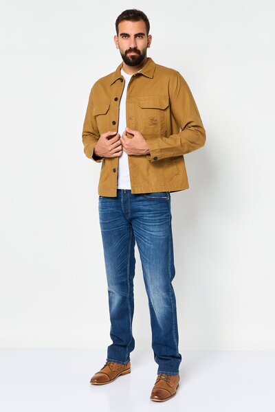 Salsa Men Solid Jacket Shirt, Brown