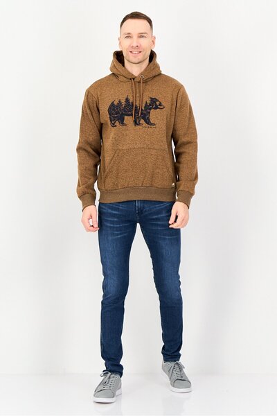 Horizon by Bass Creek Outfitters Men Graphic Long Sleeve Hoodie, Brown