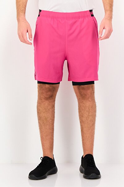 Under Armour Men Fitted Fit 2 In 1 Training Shorts, Fuchsia