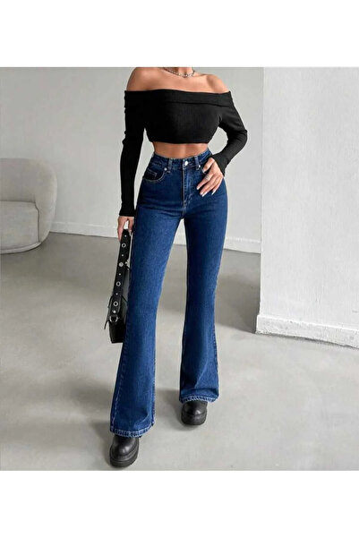 kleshus Çnr Candy Ισπανικό τζιν ψηλόμεσο Lycra Εξαιρετικά ελαστικό Flare Jean...