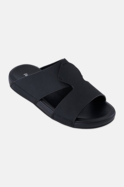 Algspar Men Slip On Arabic Sandals, Black