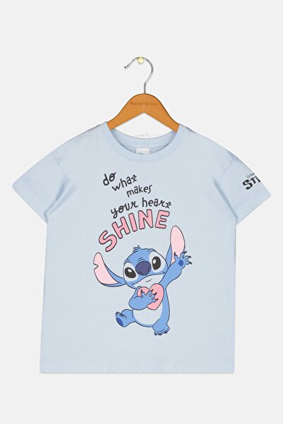 Disney Toddlers Girl Crew Neck Short Sleeve Graphic Print T-Shirt, Blue