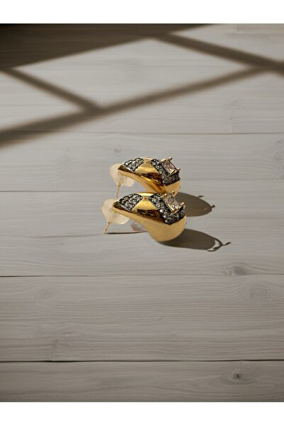 Bo Takı ve Aksesuar Brand Model Drop Zircon Stone Earrings 3.5 cm