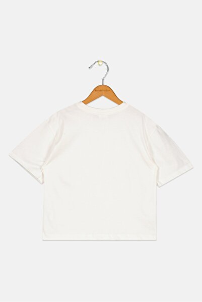 Disney X Kuromi Kids Girl Crew Neck Short Sleeve Graphic Print T-Shirt, White