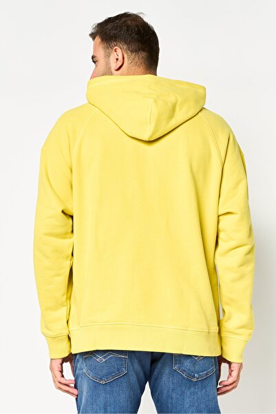 Timberland Men Embroidered Logo Long Sleeve Hoodie, Yellow