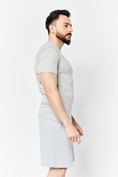 adidas Men Sportswear Fit Short Sleeve Outdoor T Shirt, Light Grey