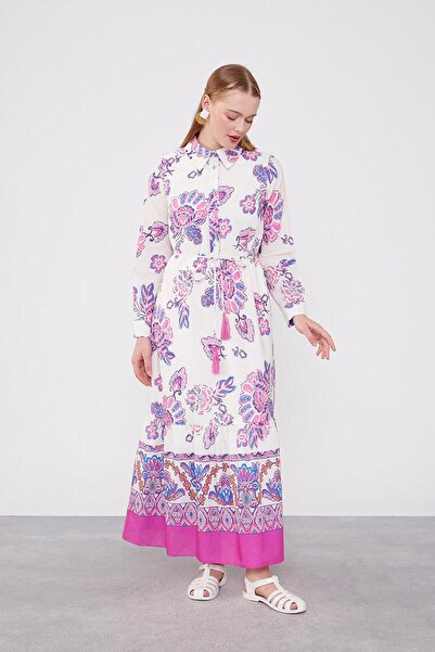 Levidor Φούξια φόρεμα με λεπτομέρεια με κορδόνι στη μέση