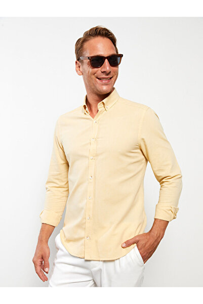 LC Waikiki Yellow Slim Fit Long Sleeve Oxford Men's Shirt
