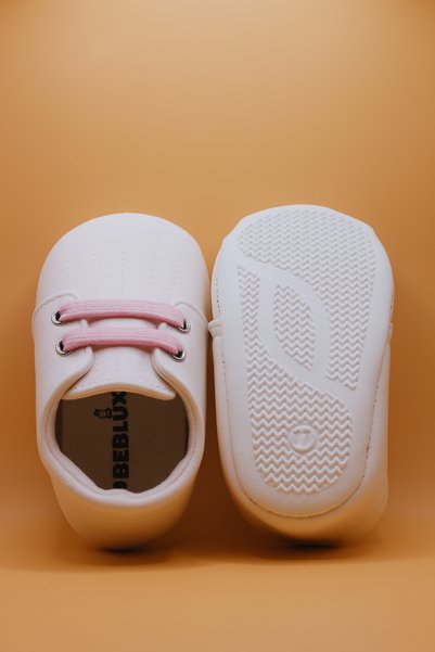 BEBLUXBABY Baby Girl Embroidered/Elastic Shoes