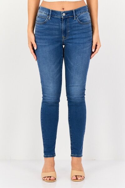 Levi's Women Super Skinny Fit Washed Strechable 710 Jeans, Blue