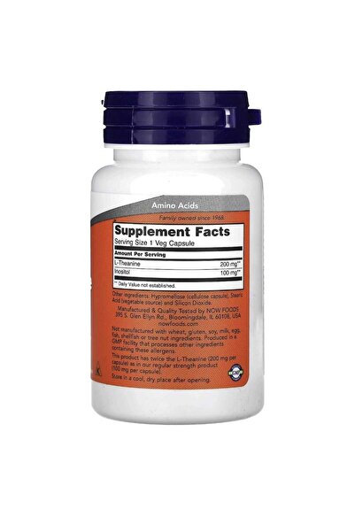Now L-Theanine 200mg, Mood, Sleep: Improves sleep quality and reduces stress. 60 Capsules