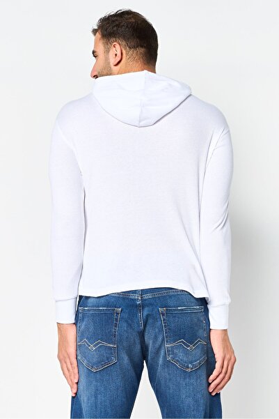 Kangol Men Textured Long Sleeve Hoodie, White