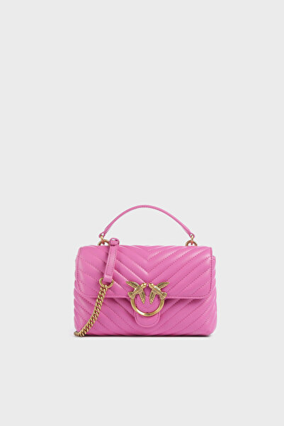 PİNKO Genuine Leather Detachable Chain Strap Bag with Logo Bag 100044 A0Gk P22Q