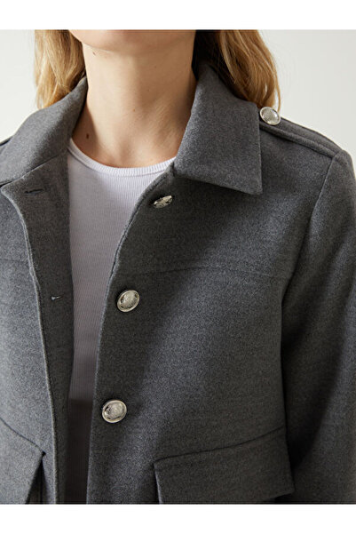 LC Waikiki Shirt Collar Suede Women's Jacket