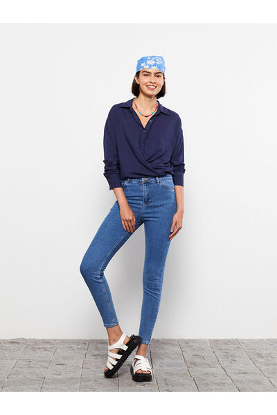 LC Waikiki Pantaloni de damă Jupiter cu talie înaltă, cu croiala super skinny