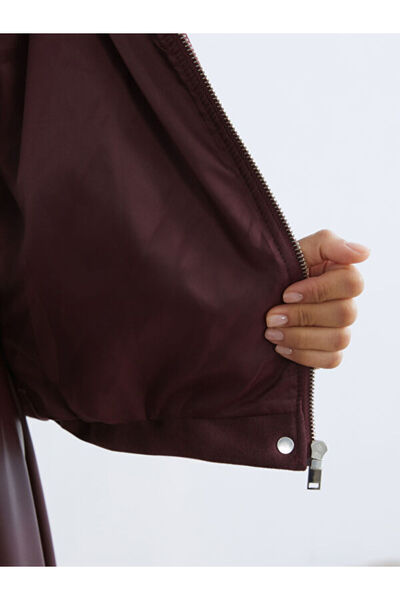 LC Waikiki Shirt Collar Women's Suede Look Jacket