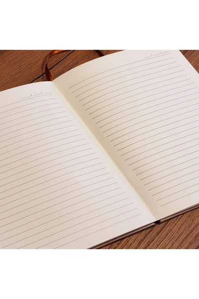 shopwave Striped Leather Notebook Tan