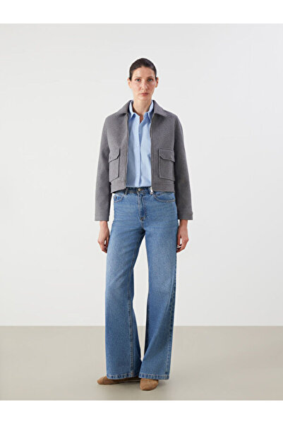 LC Waikiki Shirt Collar Women's Cashmere Jacket