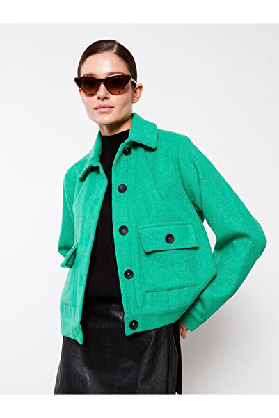 LC Waikiki Plain Long Sleeve Stamped Women's Shirt Jacket