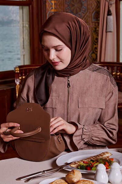 Levidor Dark Brown Double Sided Twill Silk Scarf