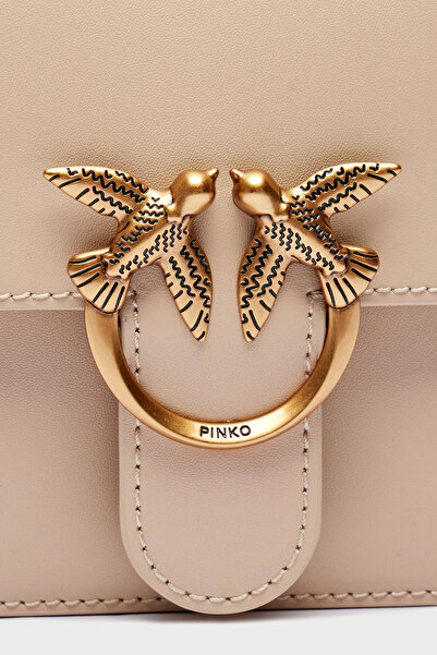 PİNKO Genuine Leather Detachable Chain Strap Bag with Logo Bag 100071 A0F1 C50Q