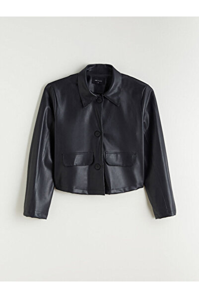 LC Waikiki Jachetă de damă cu aspect de piele cu guler de cămașă