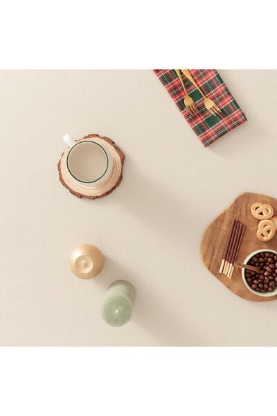 GAMUSI Christmas tablecloth GAMUSI, simple gold pattern, rectangular, 140x240 cm, table green color