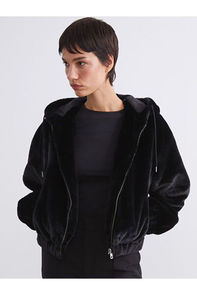 LC Waikiki Hooded Women's Fur Coat