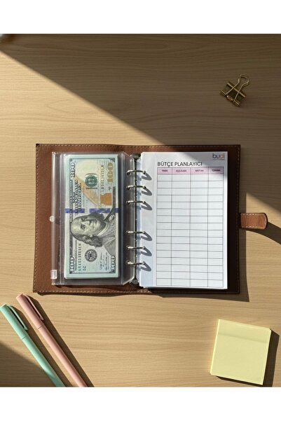 budi.crafts Bütçe Ajandası | Bütçe Planlayıcı Cüzdan (Acı Kahve)