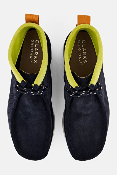 CLARKS Men Wallabee 2,0 Standard Fit Lace Up Casual Shoes, Navy Blue