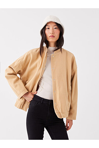 LC Waikiki Απλό μακρυμάνικο oversize γυναικείο κολεγιακό μπουφάν