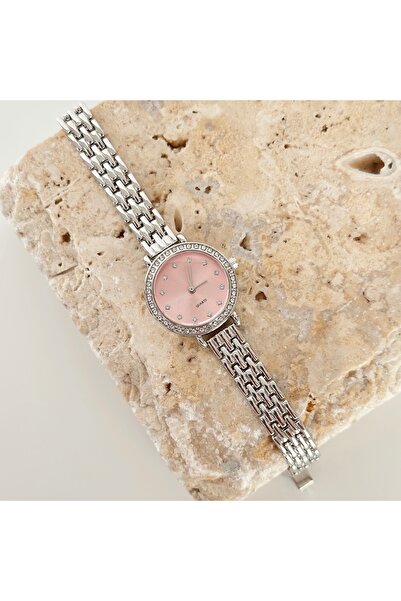 Vesce Atelier Petite Silver Watch Pink