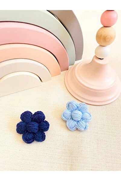 Derinkids 2 li Lacivert Saçsız Bebek Toka Seti