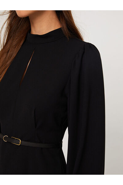 LC Waikiki Dámské šaty s dlouhým rukávem s stojáčkem