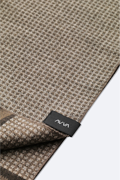 Avva Men's Mink Patterned Tassel Shawl A52Y9406