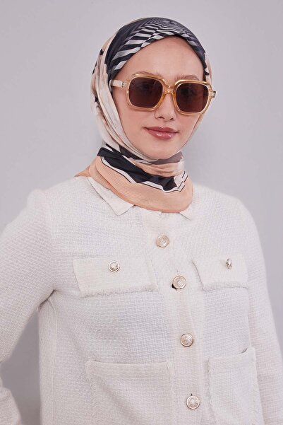 Levidor وشاح قطني بنمط زهور مخططة من Yavruağzı