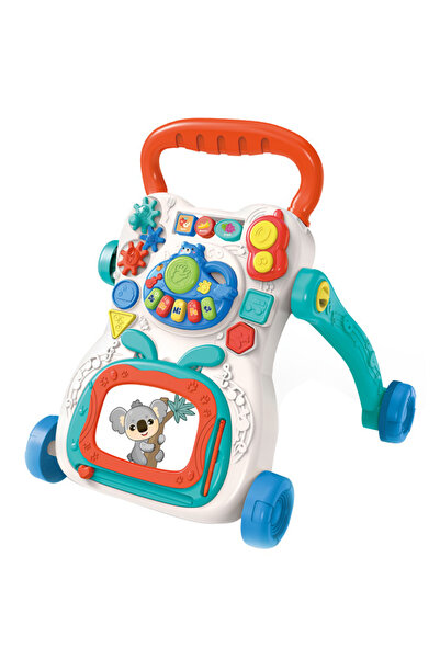 BestGod مركز أنشطة تعليمي مبكر للأطفال متعدد الوظائف 2 في 1، مقعد للوقوف، مشاية أطفال تعليمية