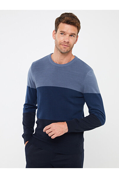 LC Waikiki LCWAIKIKI Classic Crew Neck Long Sleeve Color Block Men&#39;s Knitwear Sweater