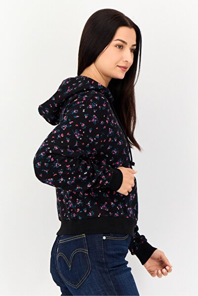 Vans Women Floral Print Long Sleeve Hoodie, Multicolor