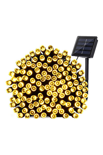 HALAMODO سلسلة مصابيح LED تعمل بالطاقة الشمسية باللون الأبيض الدافئ بطول 7 أمتار