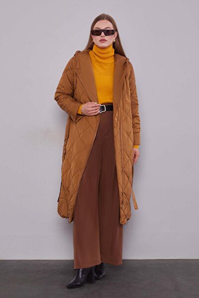 Levidor Μπουφάν με καπιτονέ μοτίβο καφέ μεγέθους Maxi