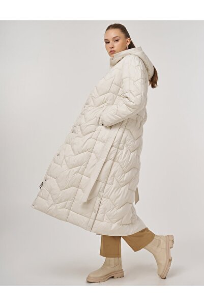Kayra Pocket Detailed Anorak Coat Ecru
