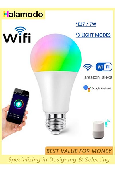 HALAMODO مصابيح LED ذكية، مصابيح قابلة للتعديل، قاعدة E27، 9 واط، مصباح متغير...