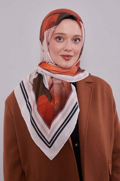 Levidor Yavruağzı Abstract Pattern Cotton Scarf